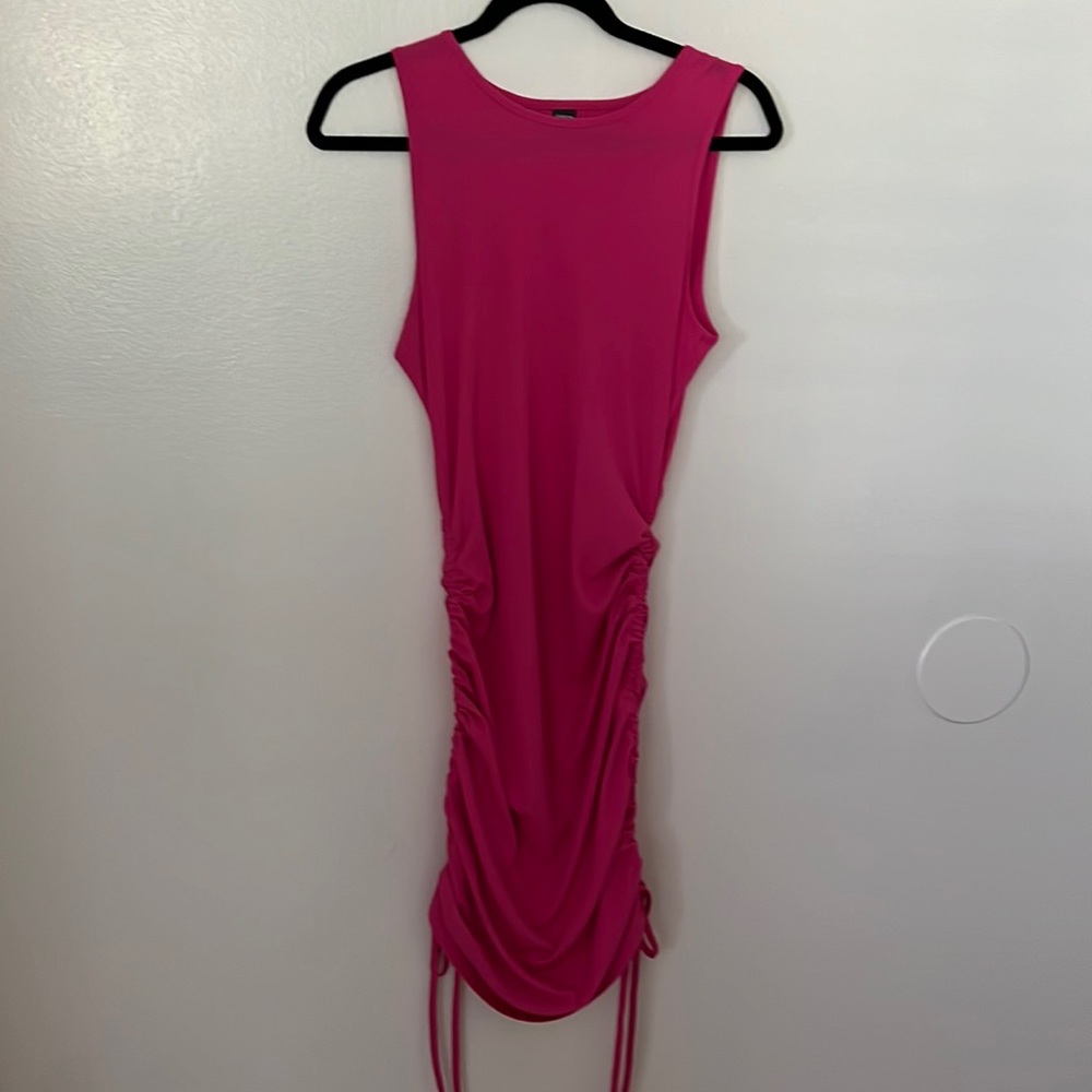 Pink ruched dress